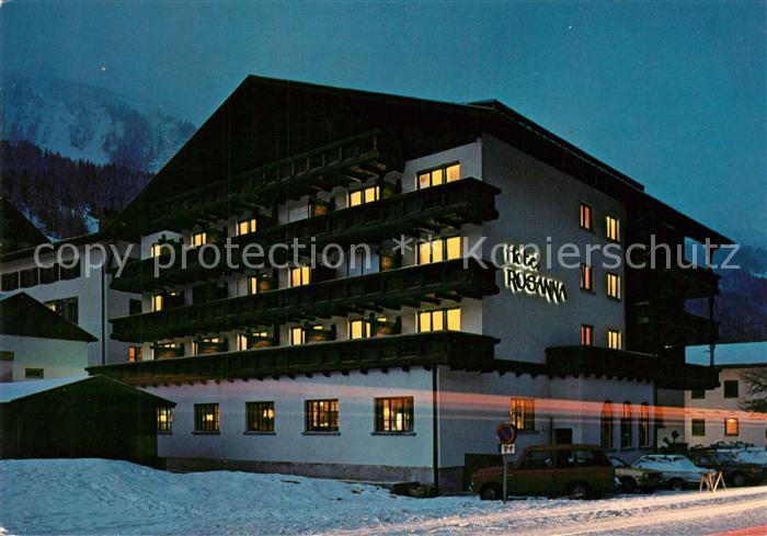 St Anton Arlberg Hotel Restaurant Rosanna Nachtaufnahme