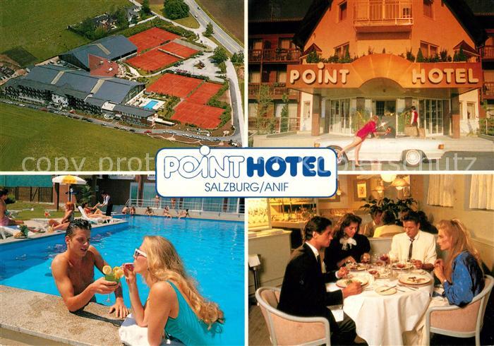 Anif Point Hotel Restaurant Swimming Pool Tennisplaetze Fliegeraufnahme