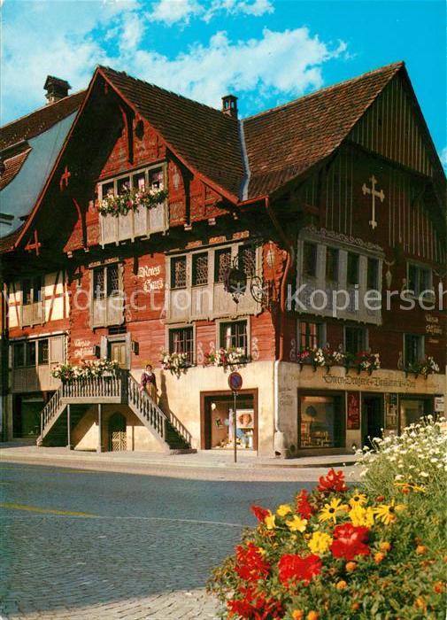 Dornbirn Vorarlberg Rotes Haus Gaststaette 17. Jhdt. Historisches Gebaeude