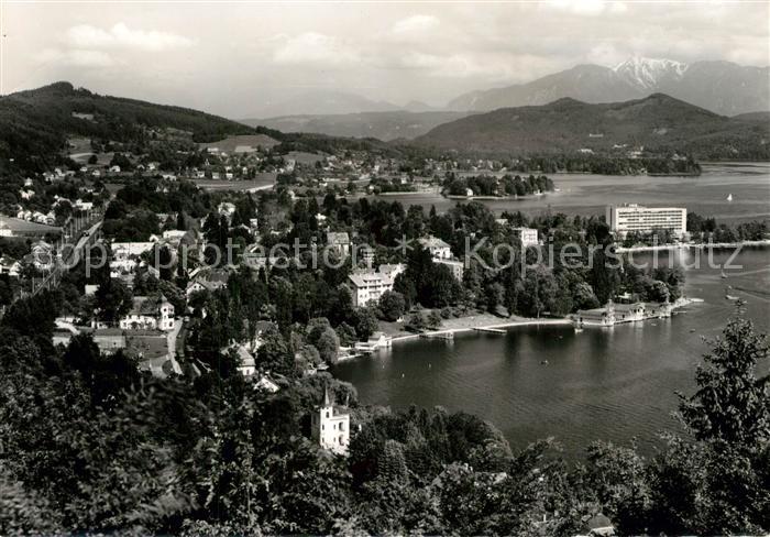 Poertschach Woerthersee Panorama mit Hochobir Alpenpanorama Karawanken