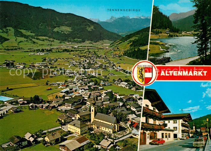 Altenmarkt Pongau Gesamtansicht mit Tennengebirge Fliegeraufnahme Zauchensee Hau