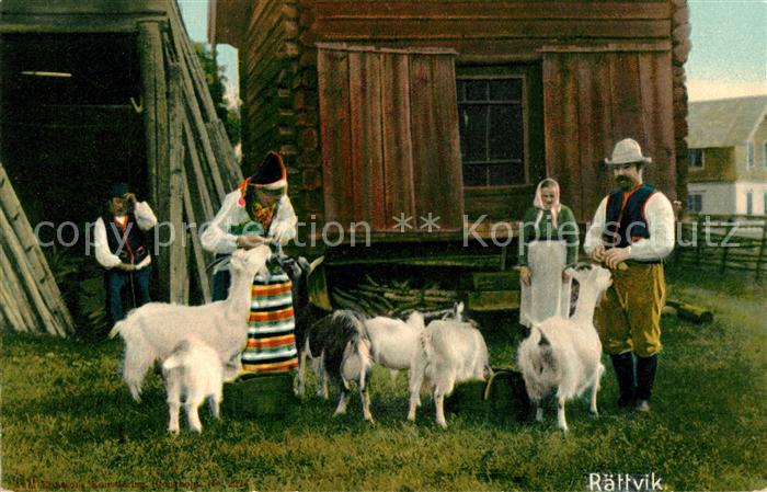 Raettvik Ziegenherde Dorfbewohner