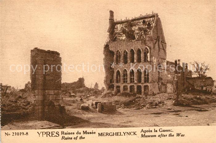 Ypern Ypres Ruines du Musee Merghelynck