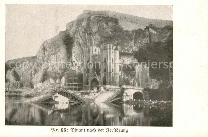 Dinant Wallonie nach der Zerstoerung WK1