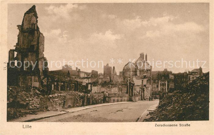 Lille Antwerpen Zerschossene Strasse