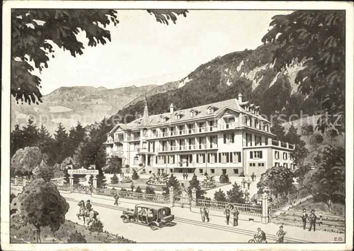 Interlaken BE Erholungsheim Abendruh Kuenstlerkarte E.B.
