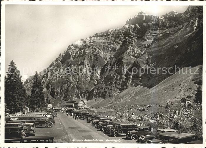 Schwaegalp AR Schwebebahn Saentis Autos