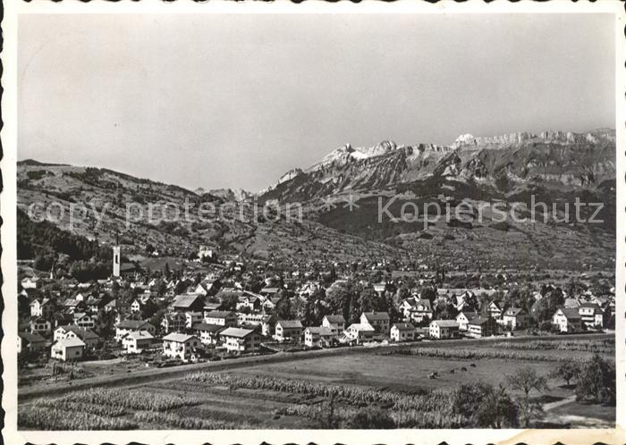 Buchs SG mit Schloss Werdenberg und Alpstein