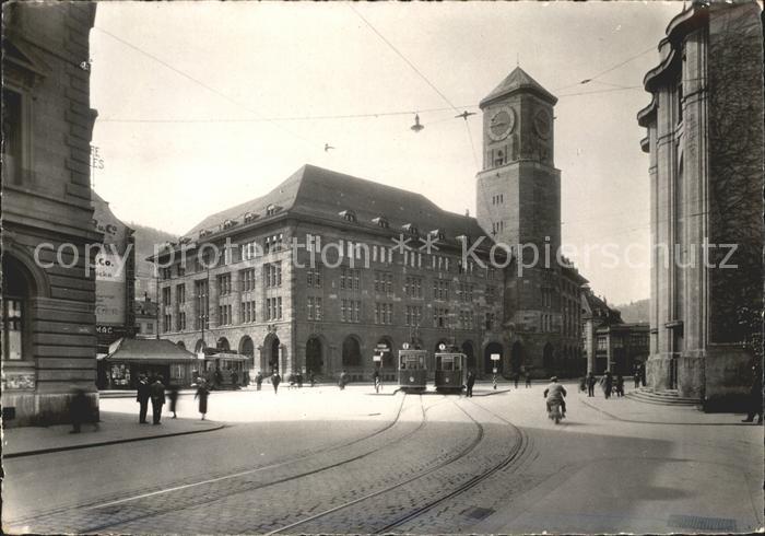 St Gallen SG Bahnhofsplatz Post Strassenbahn