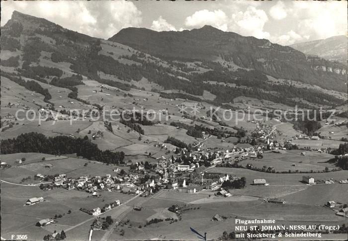 Neu St Johann Panorama mit Stockberg und Schindelberg Fliegeraufnahme
