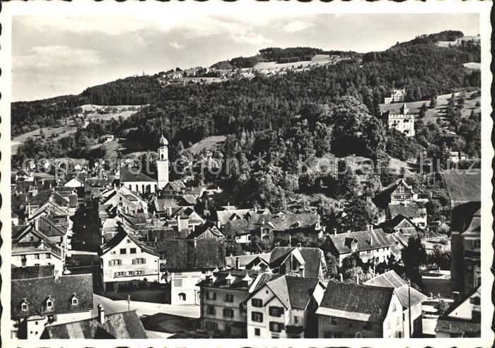 Rheineck SG Ortsansicht mit Kirche