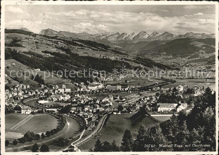 Wattwil Gesamtansicht mit Churfirsten
