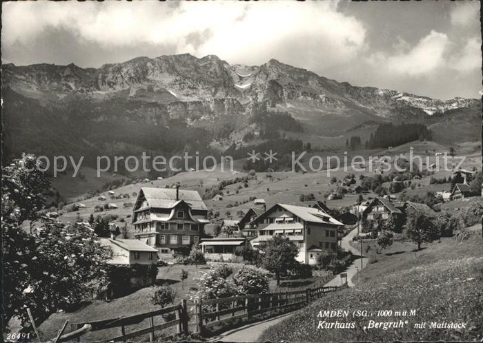 Amden Walensee SG Kurhaus Bergruh mit Mattstock