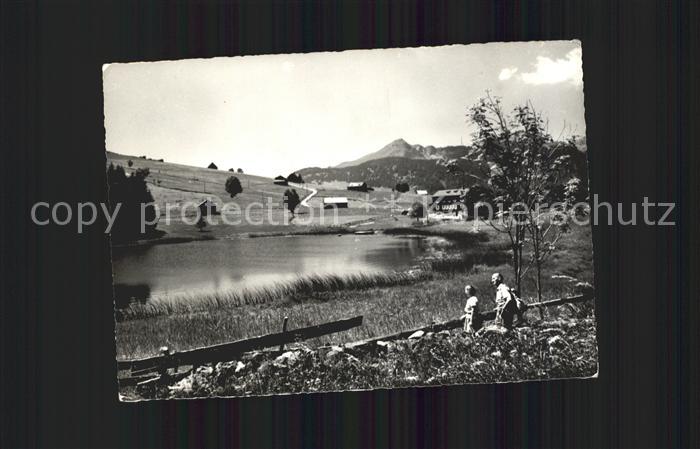Obertoggenburg Schwendisee mit Neuenalpspitz und Ferienhaus Seegueetli