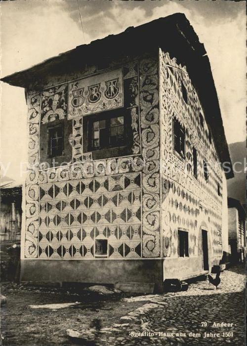 Andeer GR Sgrafito Haus von 1501