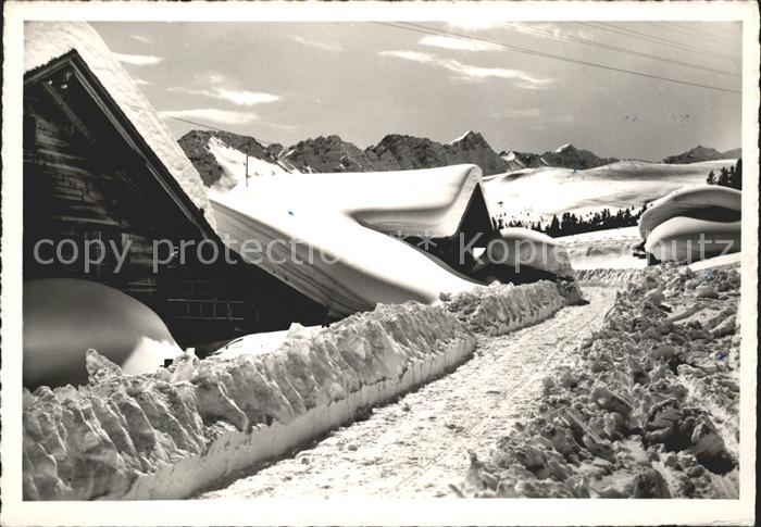 Arosa GR Maerzbild Pension Aeberli