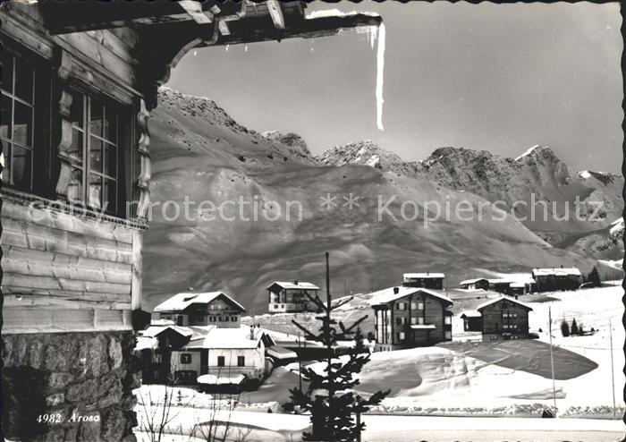 Arosa GR Pension Aeberli Ortsblick