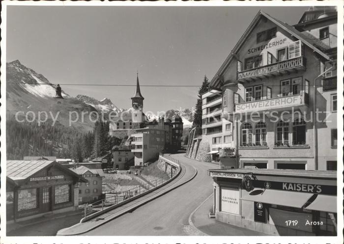 Arosa GR Ortspartie mit Hotel Schweizerhof