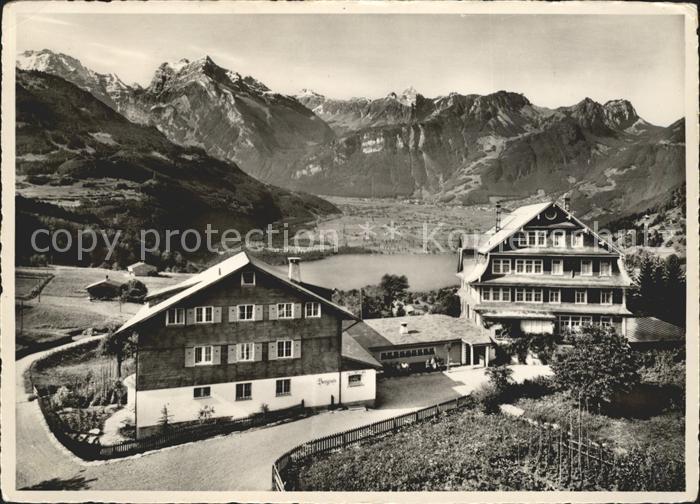 Amden Walensee SG Kurhaus Bergruh mit Walensee und Glarner Alpen