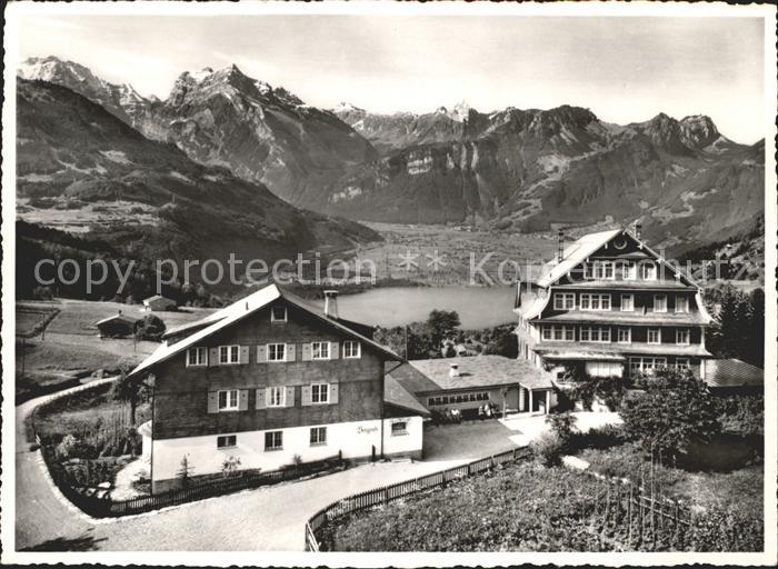 Amden Walensee SG Kurhaus Bergruh mit Walensee und Glarneralpen