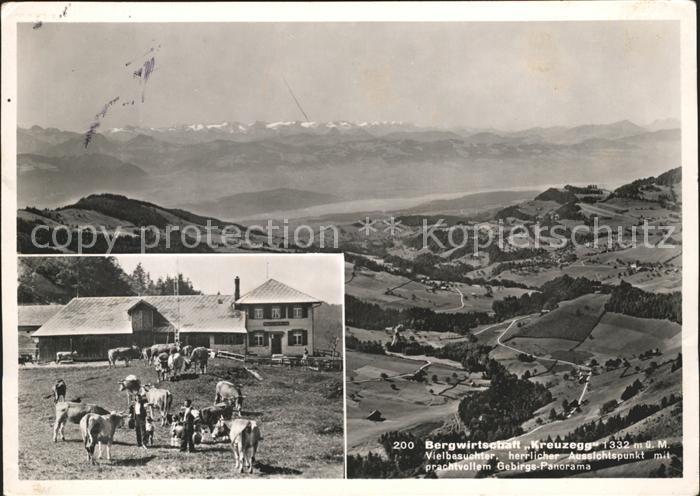 Kreuzegg St Peterzell Bergwirtschaft Kreuzegg mit Alpenpanorama