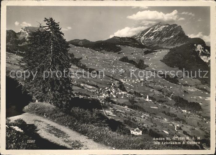 Amden Walensee SG mit Leistkamm und Gulmen