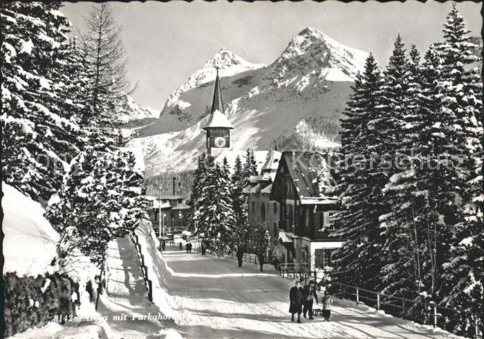 Arosa GR Dorfpartie mit Furkahoerner