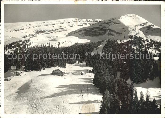 Alt St Johann Berggasthof Sellamatt Wintersportplatz Skilift Fliegeraufnahme