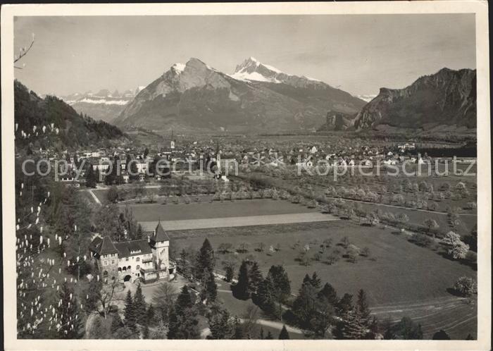 Bad Ragaz Ragatz Panorama mit Gonzen und Alvier