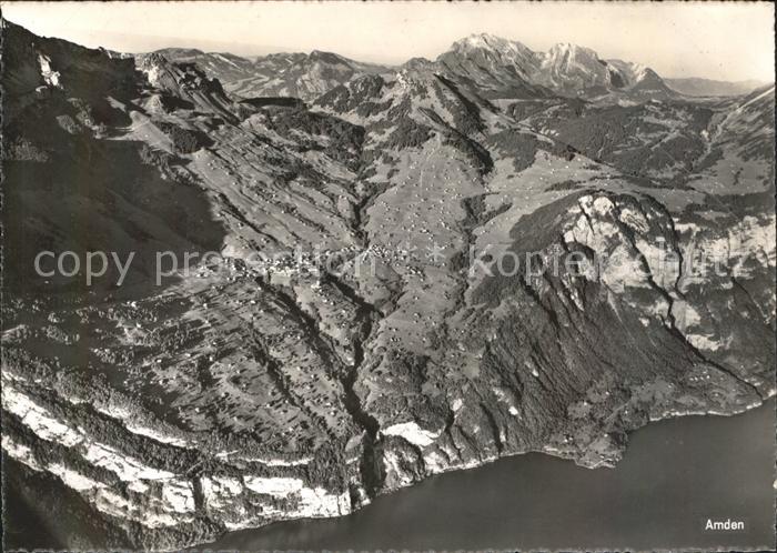 Amden Walensee SG Walensee Alpenpanorama Fliegeraufnahme