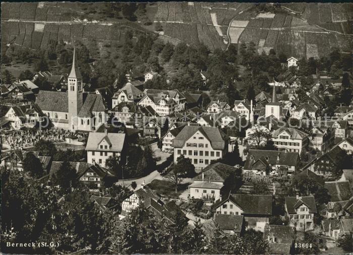 Berneck SG Ortsansicht mit Kirche