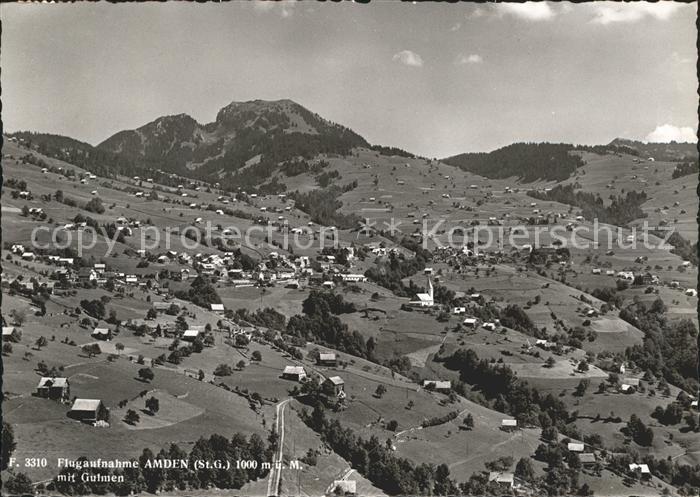 Amden Walensee SG Fliegeraufnahme mit Gulmen