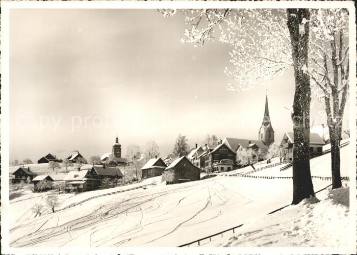 Hemberg SG Ortsansicht mit Kirche Kurort Winterimpressionen