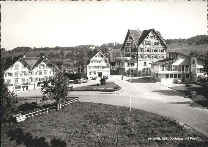 Andwil Gallen Dorfplatz mit Post