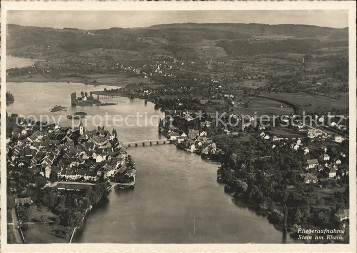 Stein Rhein mit Insel Werd und Untersee Fliegeraufnahme
