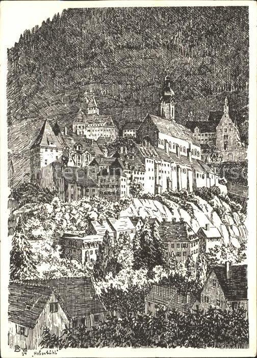 Chur GR Kuenstlerkarte Hof vm Hohenbuehl aus gesehen