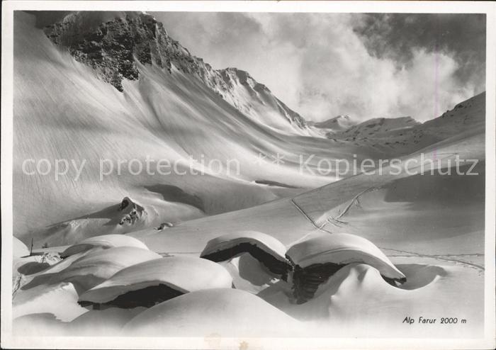 Tschiertschen Alp Farur tief verschneit Naehe Jochalp