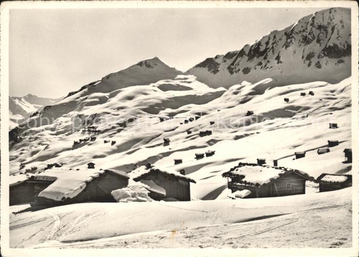 Langwies GR Fondei Holzhaeuschne