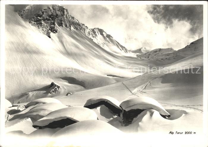 Tschiertschen Alp-Farur tief verschneit Naehe Jochalp