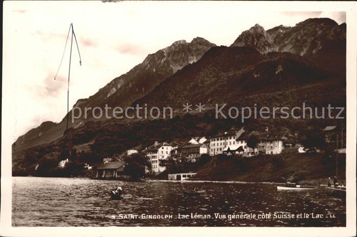 Saint-Gingolph Haute Savoie Vue generale cote Suisse et le Lac