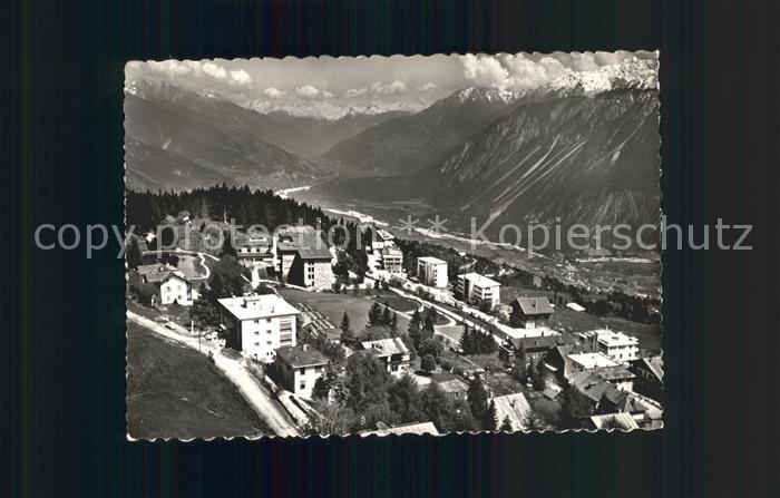Montana-Vermala Fliegeraufnahme mit Alpenpanorama