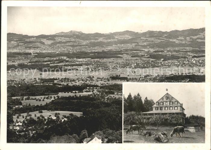 Egg ZH Hotel Hochwacht Pfannenstiel Blick gegen Gossau Wetzikon Hoernli