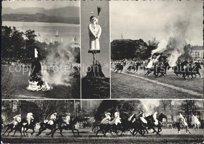 Zuerich Sechselaeuten Fruehlingsfest Reiterspiele Zuerichsee