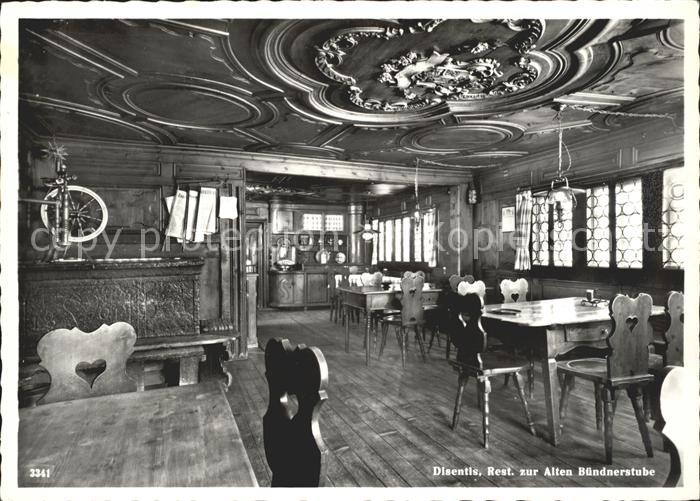 Disentis GR Restaurant zur Alten Buendnerstube Spinnrad