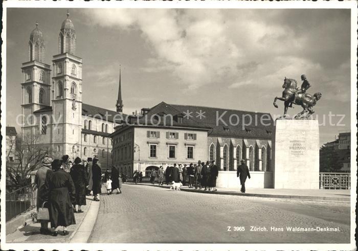 Zuerich Hans Waldmann Denkmal Reiterstandbild Muenster