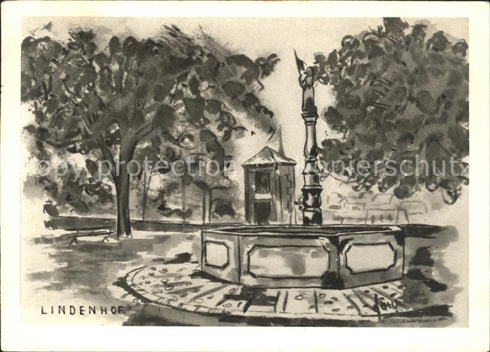 Zuerich Lindenhof Brunnen Kuenstlerkarte