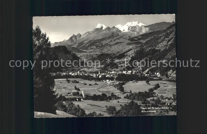 Ilanz GR mit Brigelserhoerner und Bifertenstock