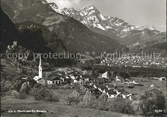 Sils Baselgia und Thusis mit Piz Beverin