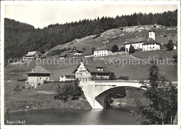 Innerthal Bruecke Gasthaus Stausee