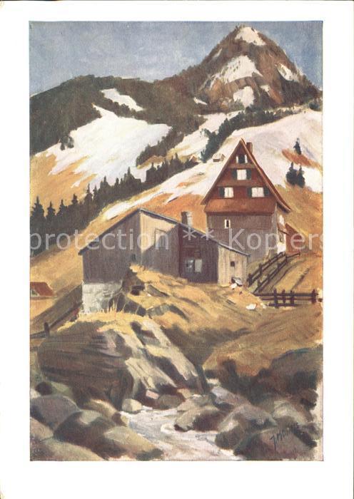 Oberiberg Kuenstlerkarte J. Mueller der Roggenstock